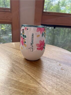 Masters White Wine Tumbler with Pink Floral Accents